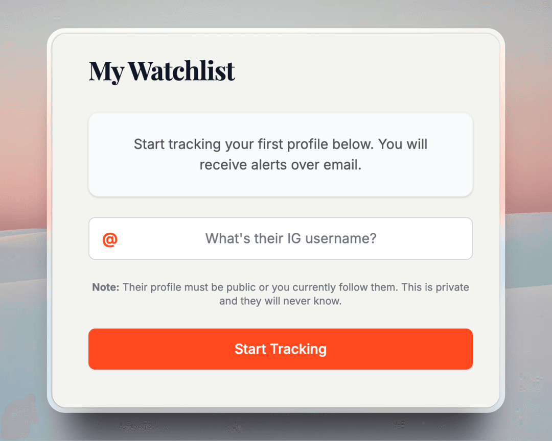 1. Pick a profile to track